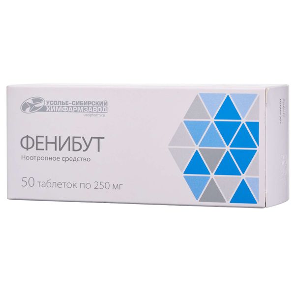 Фенибут таблетки 250мг 50шт