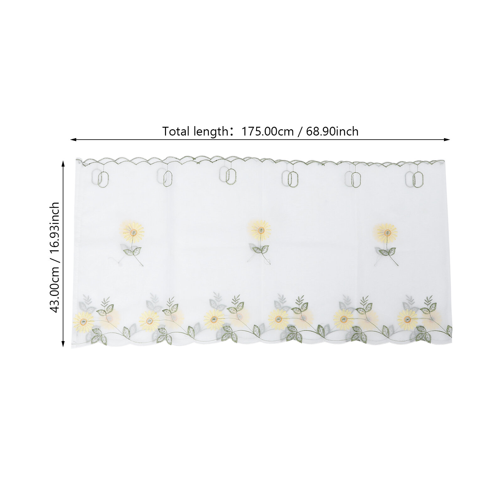Занавеска Для Окон С Чарующим Узором В Forme Герани 1 Шт Желтый 175X43CM