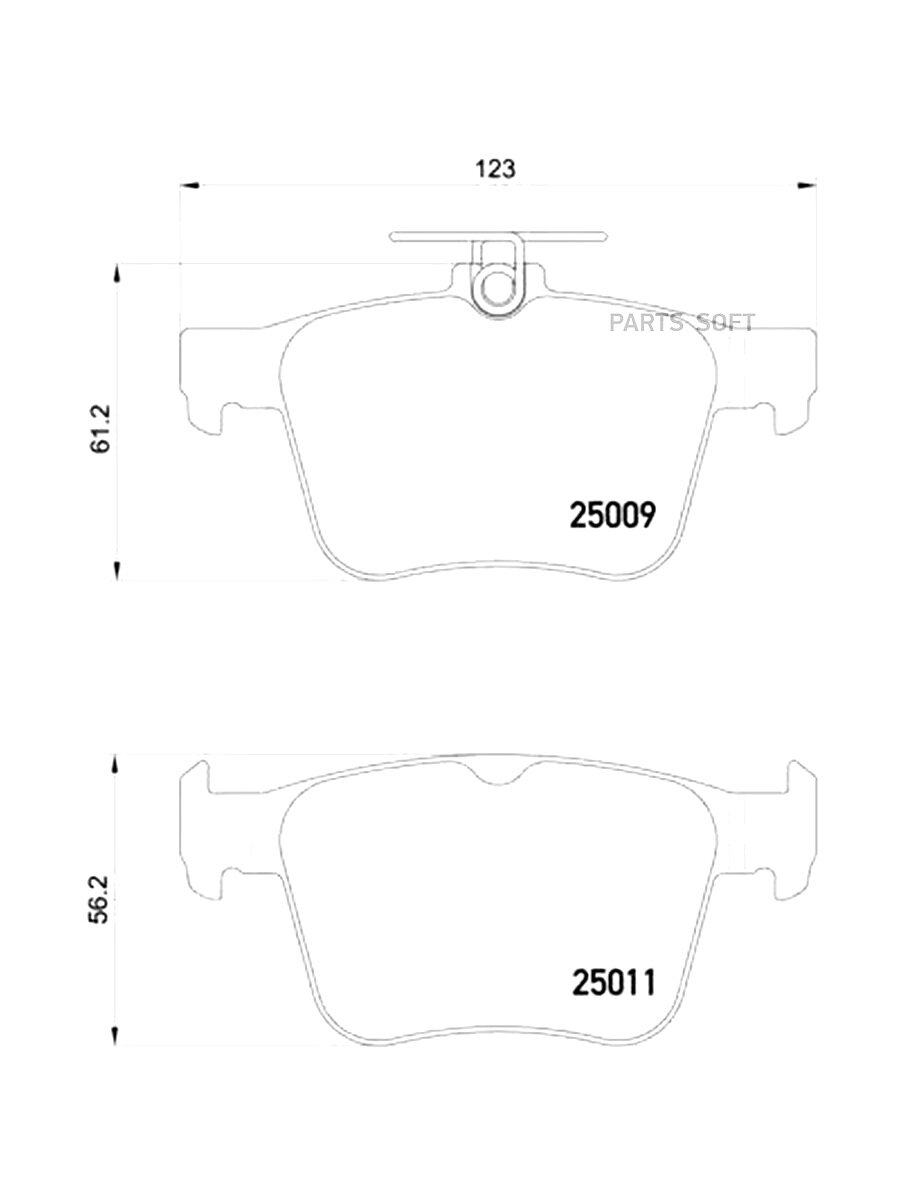 BREMBO P85124 Колодки зад. AUDI A3 8V1 1.2 TFSI 2014=>