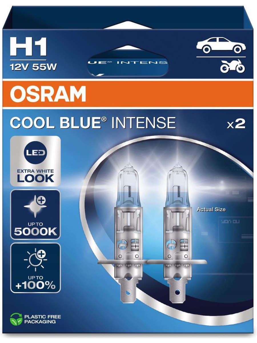 Лампа H1 12V 55W (ком-т 2шт) 5000K Osram арт. 64150CBN2HB