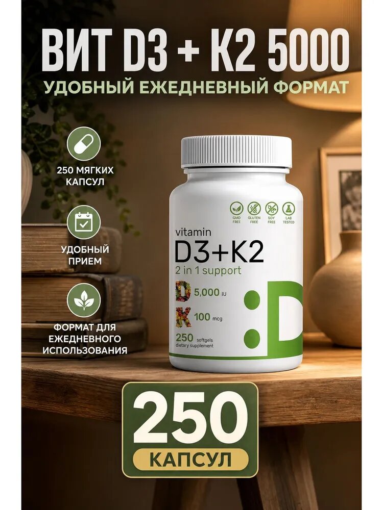 Капсулы VitaMeal D3+K2 5000: мягкий формат для ежедневного ритма