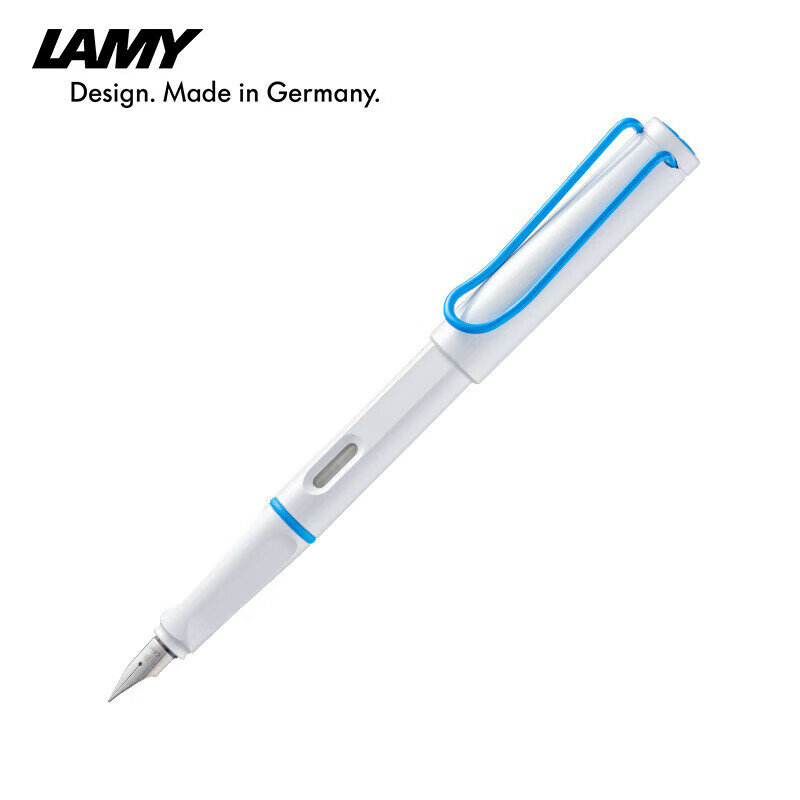 Ручка LAMY Safari Series с тонким пером 0.5 мм белый корпус с синей ручкой для практики письма Размер：Доставка через