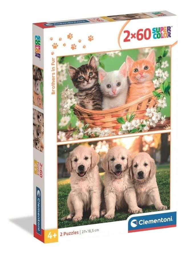 Пазл Clementoni Super Color "Братья по меху", 2x60 элементов