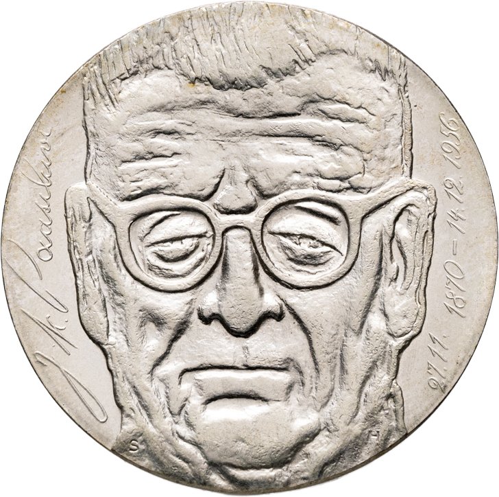 Финляндия 10 марок 1970 "100-летие со дня рождения президента Юхо Кусти Паасикиви", Серебро 500, в сохранности UNC