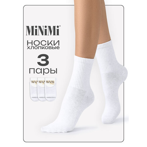 фото Носки minimi mini cotone 1205 (набор 3 пары), комплект, 3 пары, 3 уп., размер 35-38, bianco