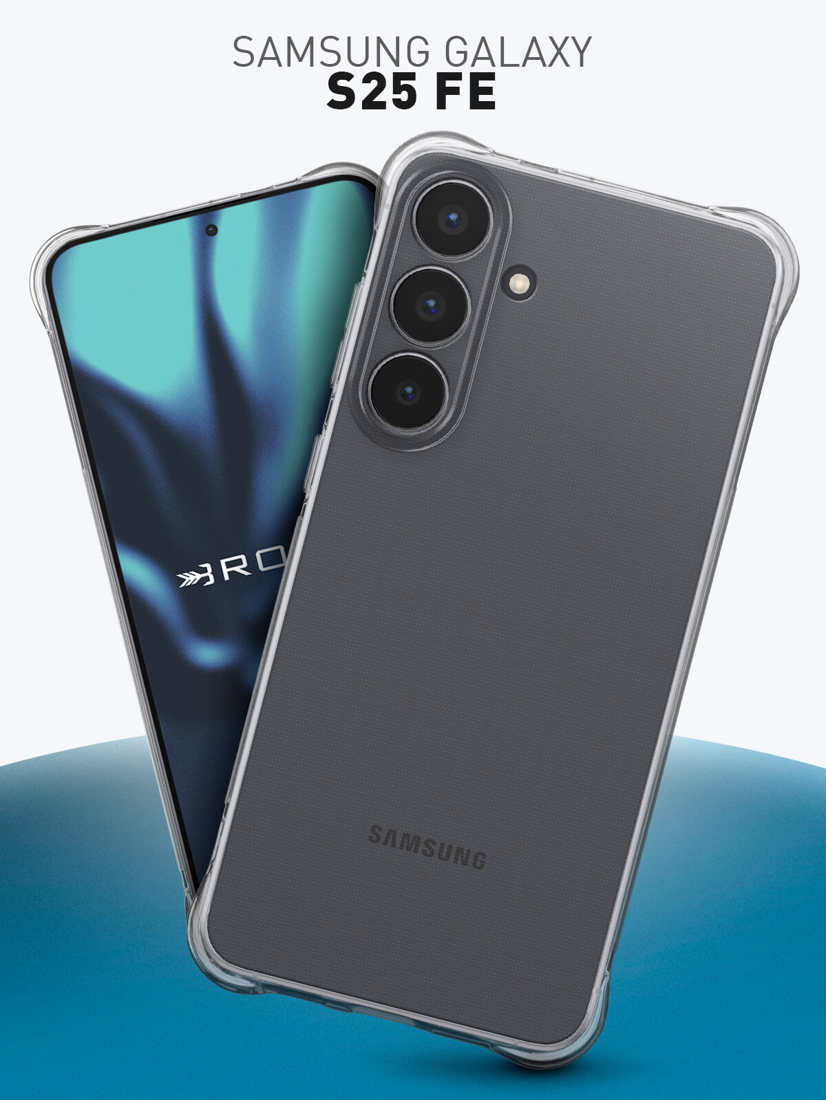 Противоударный силиконовый чехол Rosco на Samsung Galaxy S25 FE (Самсунг Галакси С25 ФЕ), прозрачный