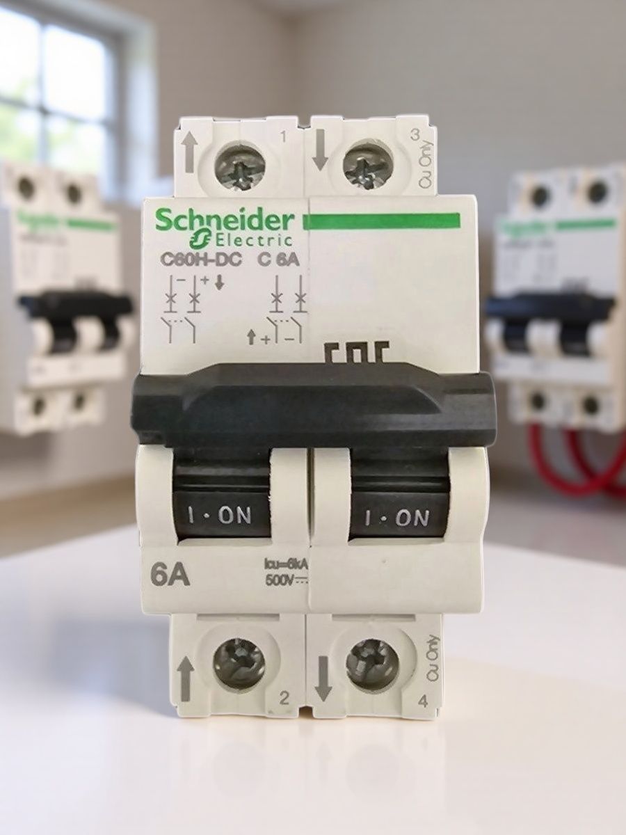 SE Acti 9 C60H-DC Автоматический выключатель 2P 6A (C) 500В DC, Schneider Electric, A9N61526