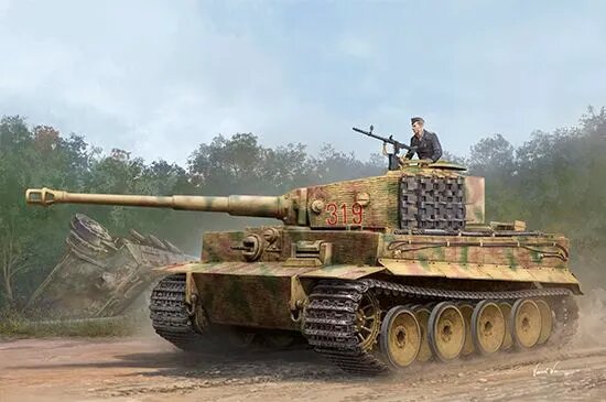Trumpeter 1/35 Немецкий тяжелый танк среднего типа "Тигр-1" (с антимагнитной броней)