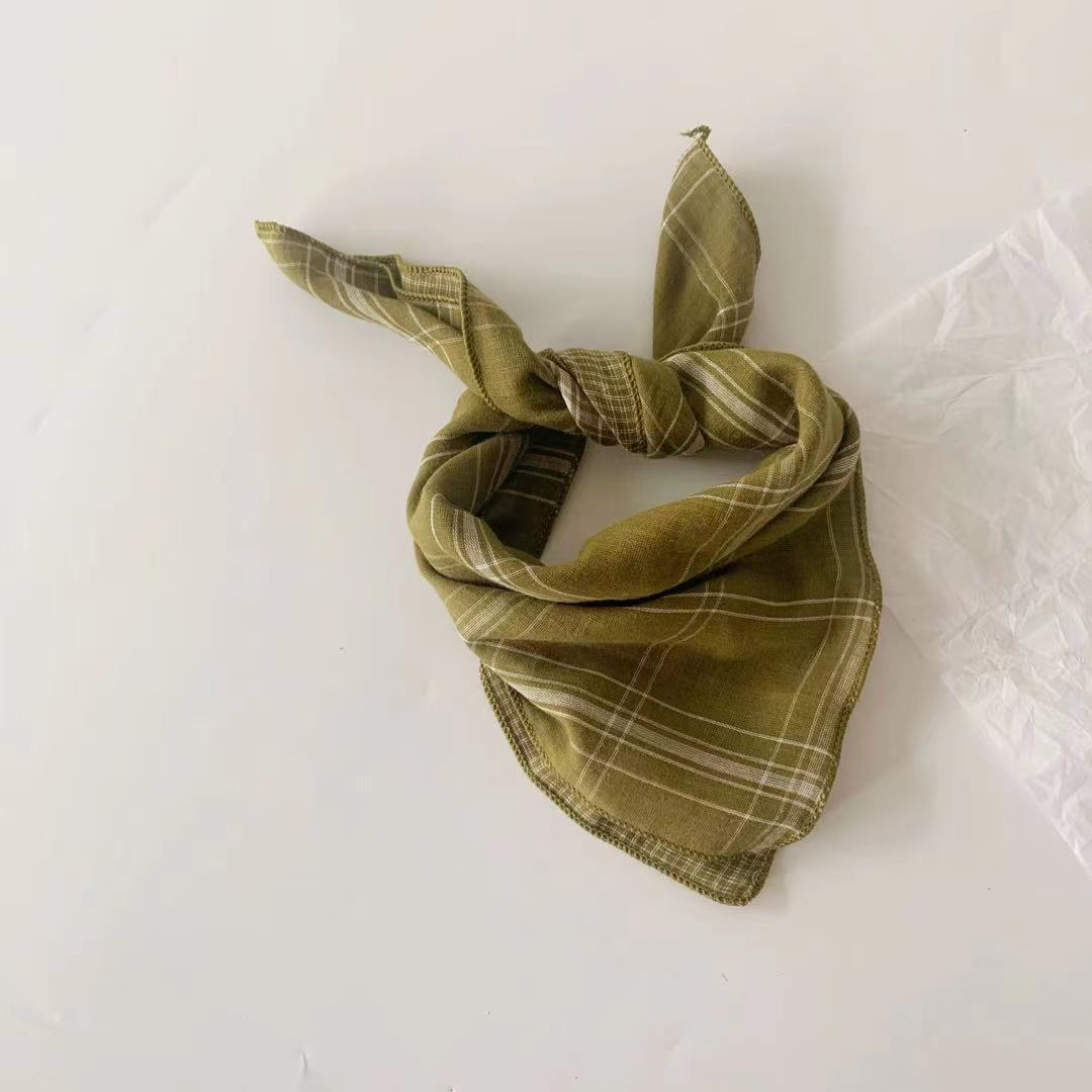Двусторонняя клетчатая косынка для собаки и кошки в стиле инс, 45x45 см, цвет 3