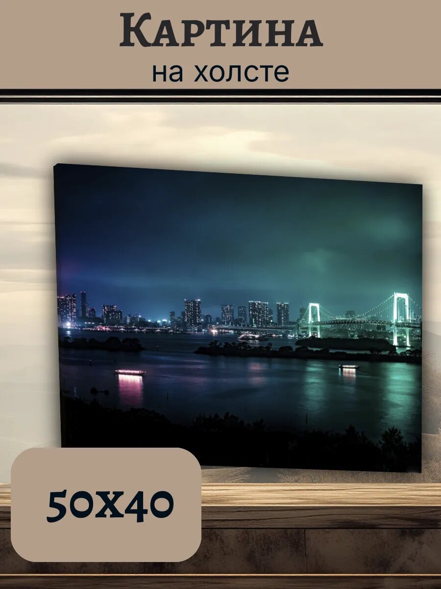 Картина Постер Китай China 40x50 ночной мост