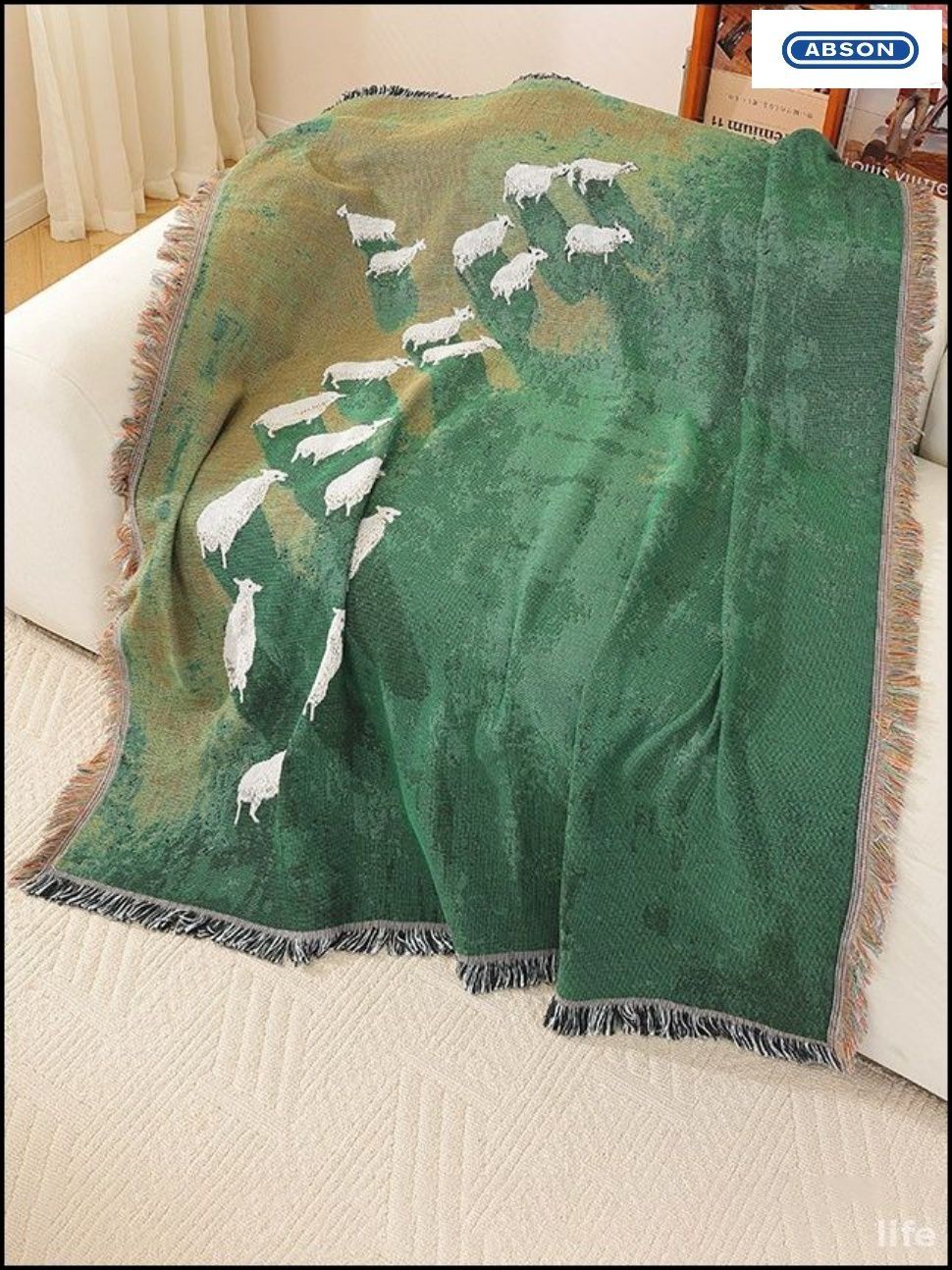 130 x 160 см софт ABSON Плед жаккардовый оранжевый