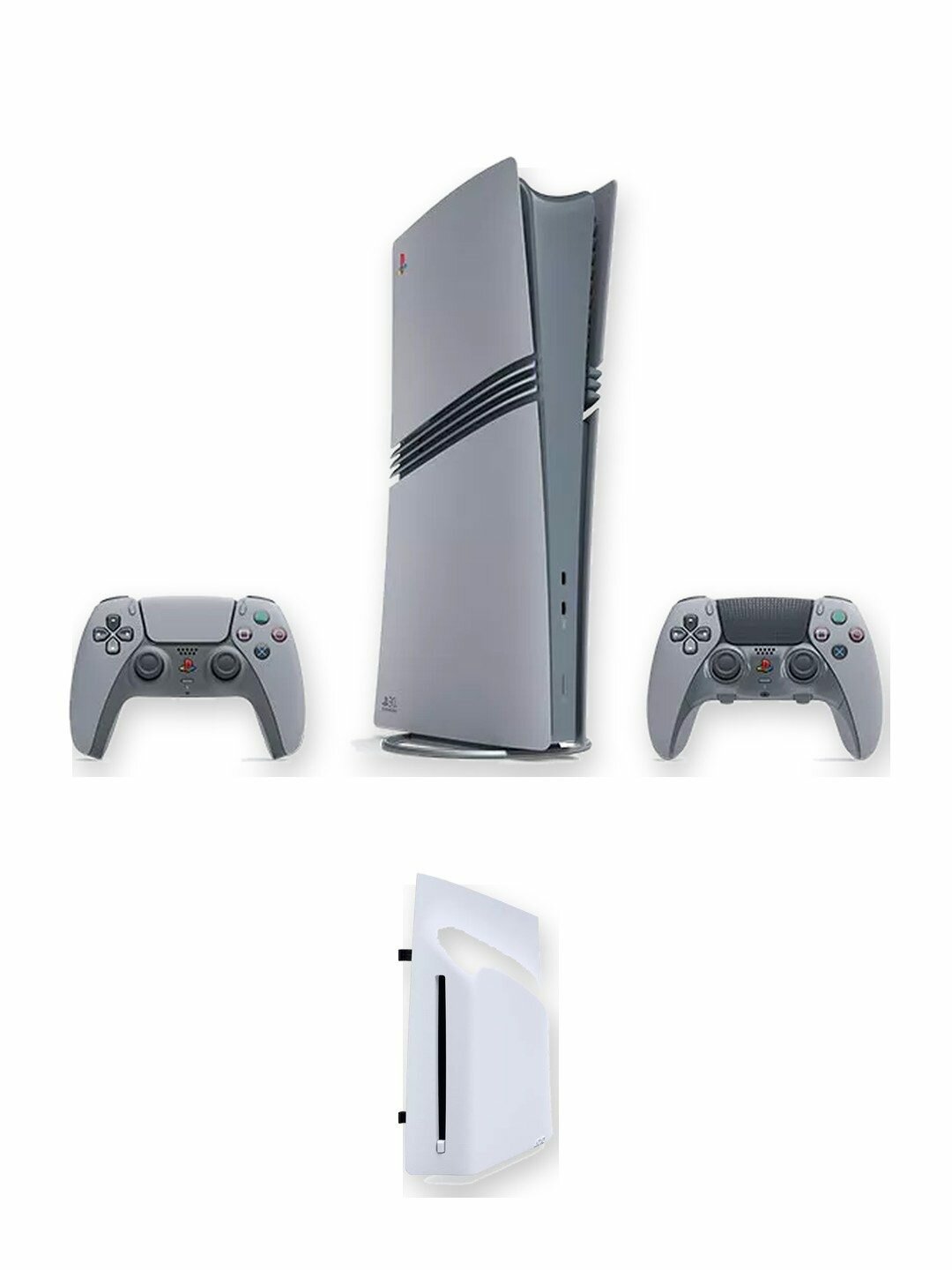 Игровая приставка Sony PlayStation 5 Pro 30th Anniversary Limited Edition 2 ТБ без дисковода, серая в стиле PS1, европейская версия + внешний дисковод