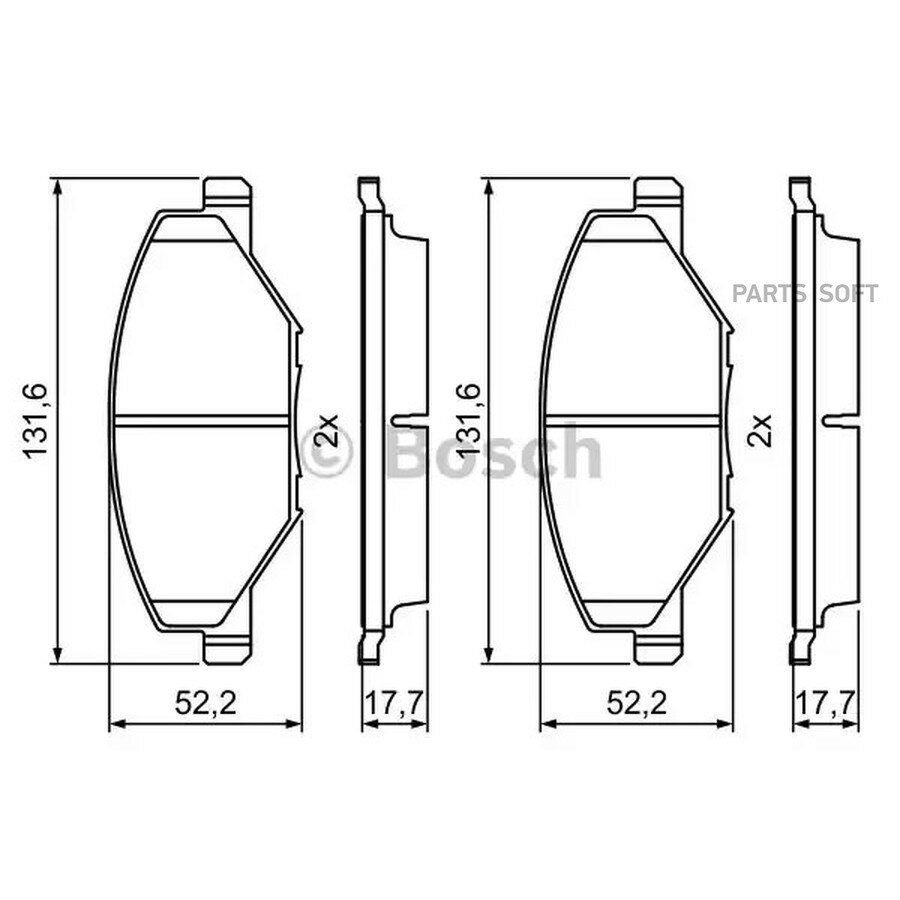 Колодки тормозные дисковые перед BOSCH 0986495390 | цена за 1 шт