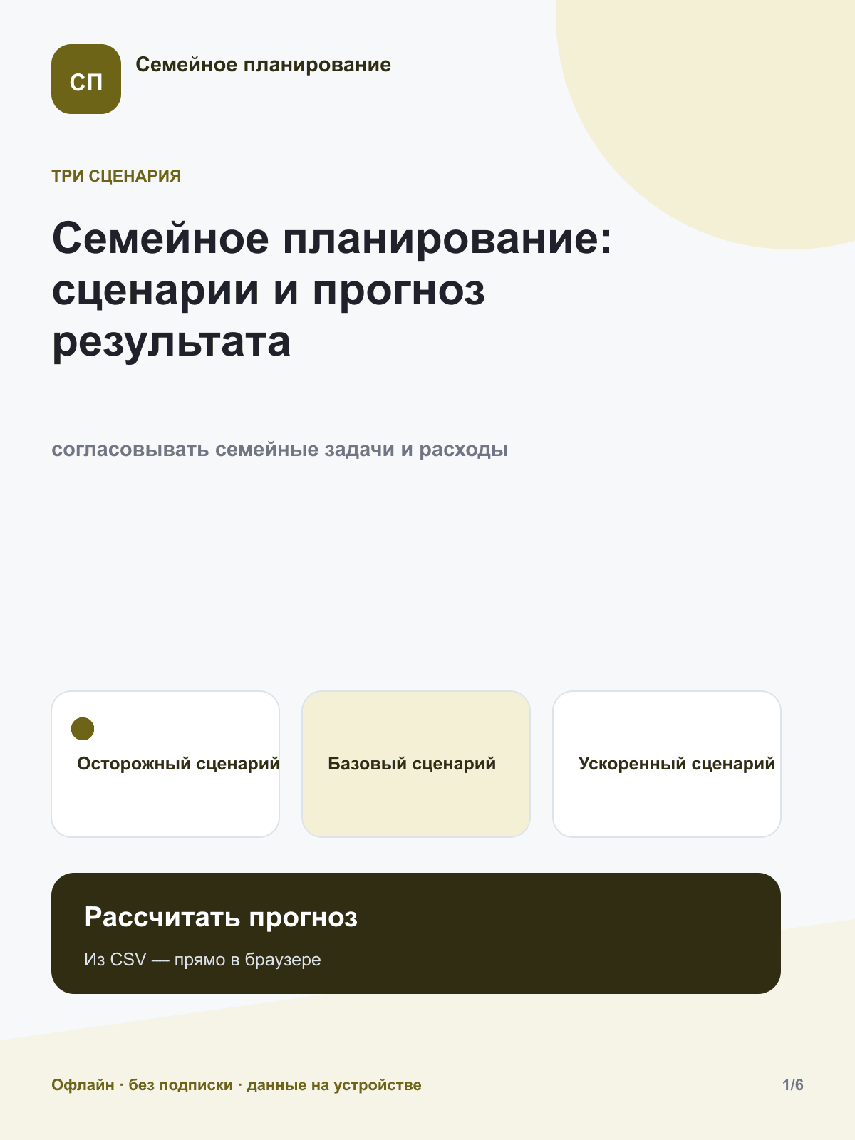 Семейное планирование: сценарный прогноз