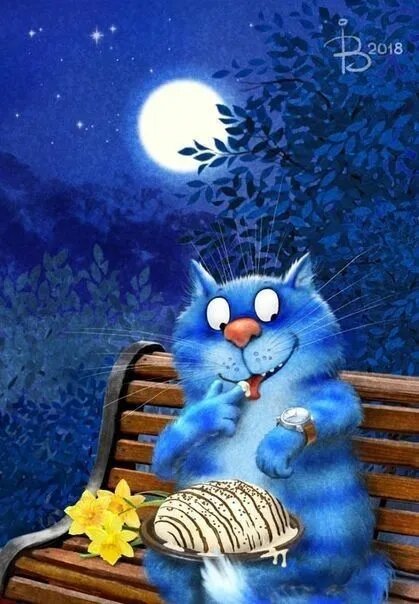 DIY Вышивка крестиком / Rina Zenyuk Blue Cats / экологическая хлопчатобумажная нить / 40*60 см /