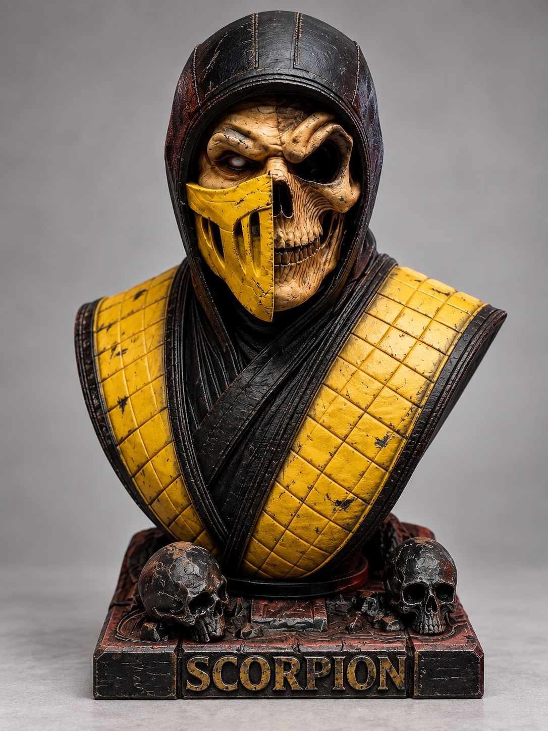 Бюст Скорпион/Scorpion из Mortal Kombat под покраску 18 см