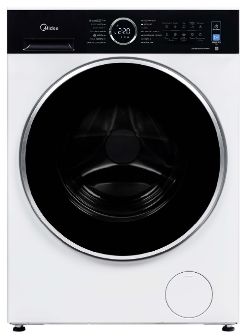 Стирально-сушильная машина Midea MF205D80WB/W-RU белый для сушки: до 6 кг, стирки и отжима: до 8 кг
