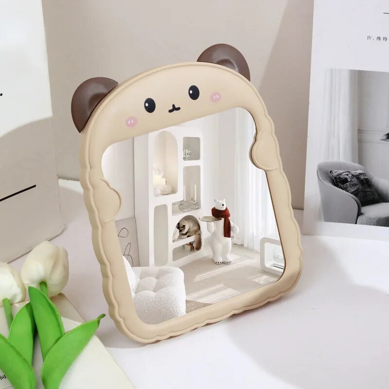 Милое пластиковое складное зеркало с кошачьими ушками Bear Khaki