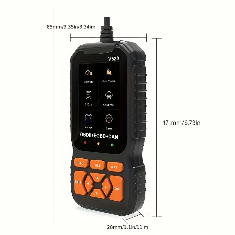 Профессиональный Диагностический Сканер V520 OBD2 Для Автомобилей, Считыватель Кодов Неисправностей Двигателя