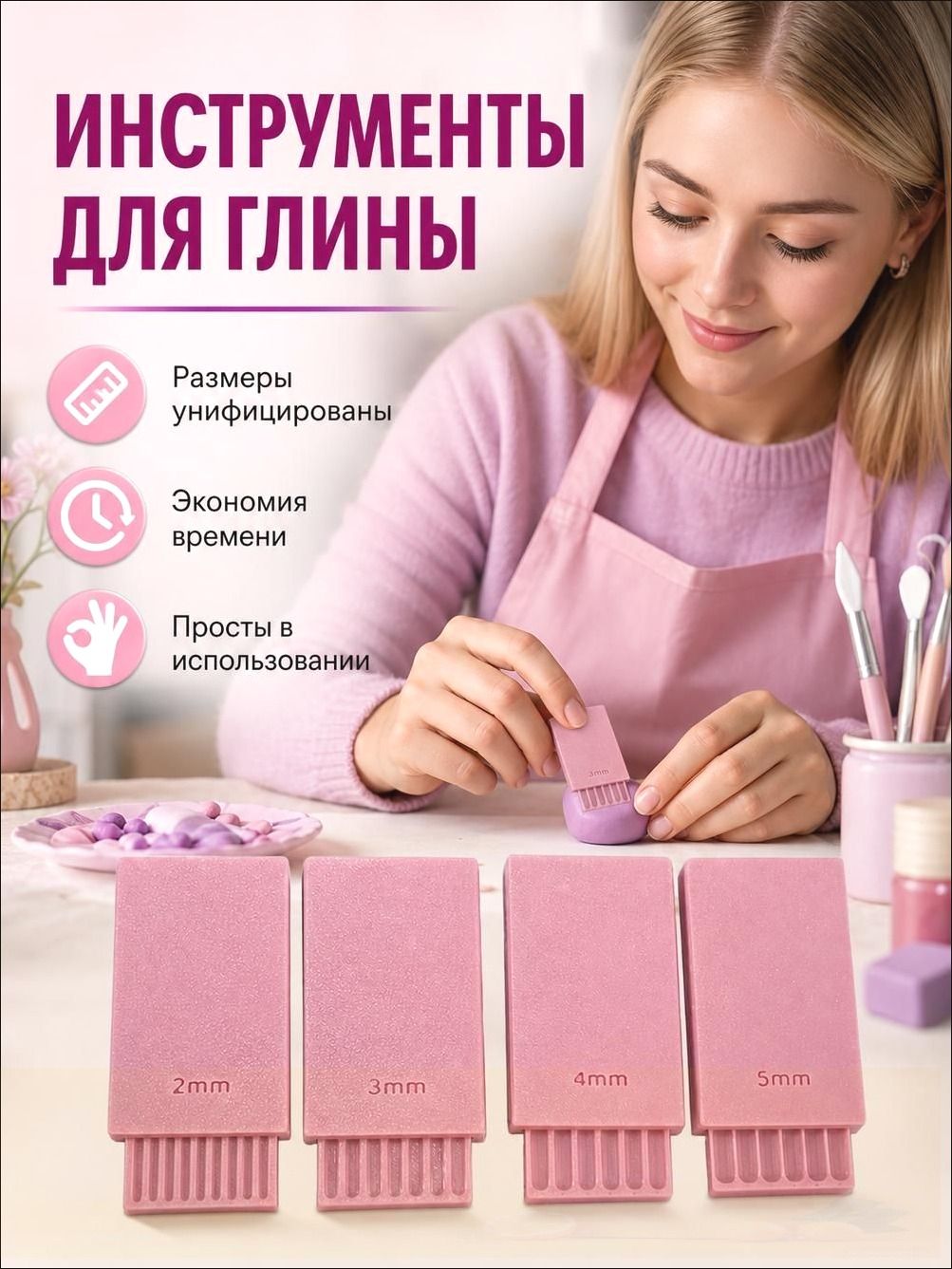 Формовщик глиняных шариков, Артикул: 5647288058, Цвет: Розовый