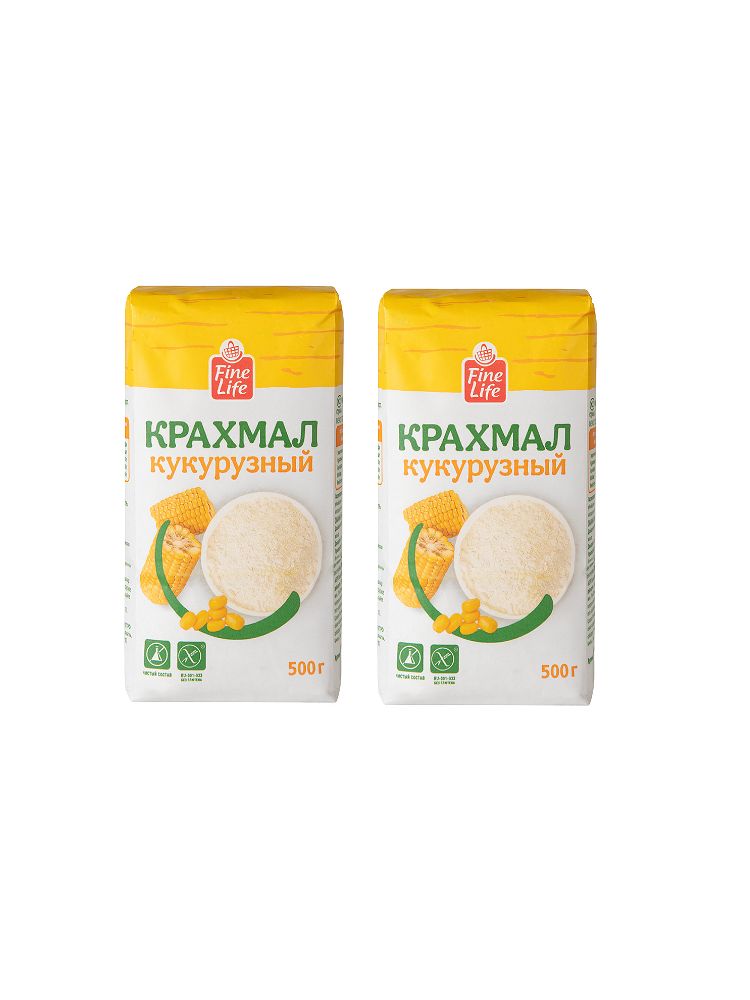 Fine Life Крахмал кукурузный без глютена, 500 гр, 2 шт