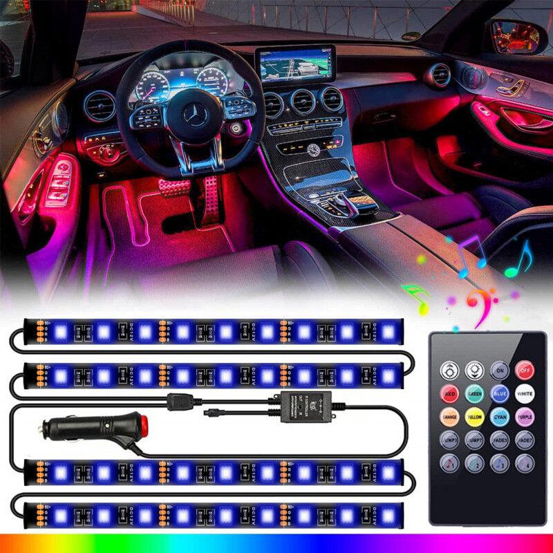 20-Клавишный пульт ДУ с музыкой автомобильная подсветка с 36 светодиодами RGB для авто