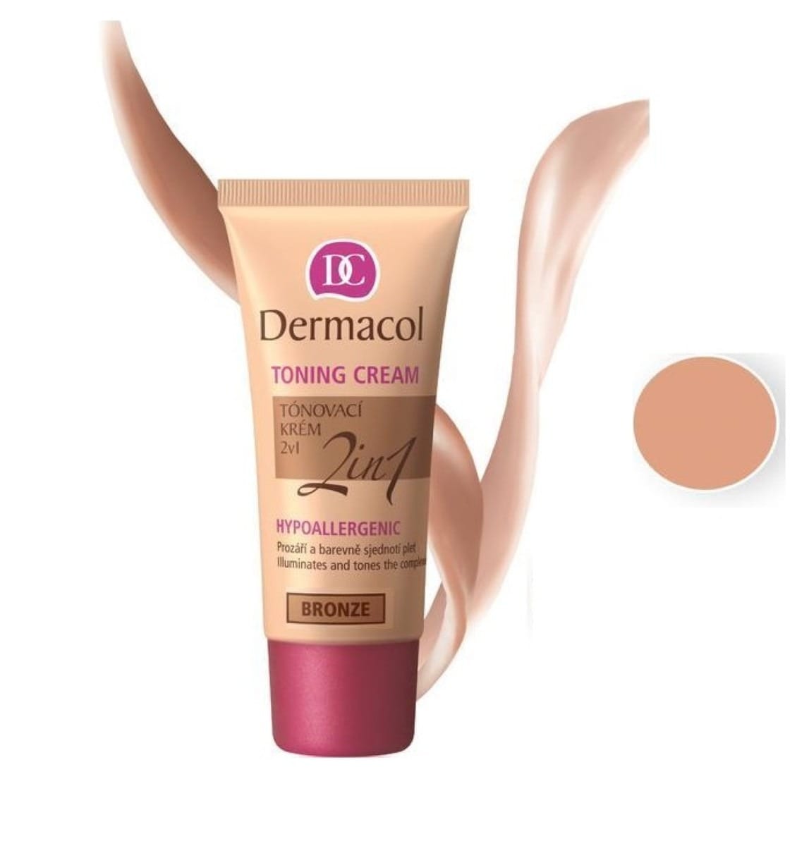 Тональный крем Dermacol Toning Cream 2in1 Hypoallergenic, бронза, 30 мл