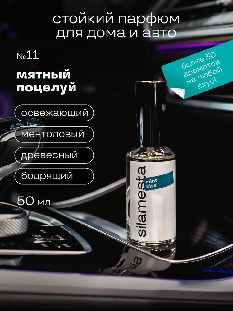 Ароматизатор для автомобиля и дома №11 мятный поцелуй / mint kiss, свежий автопарфюм, спрей, 50 мл