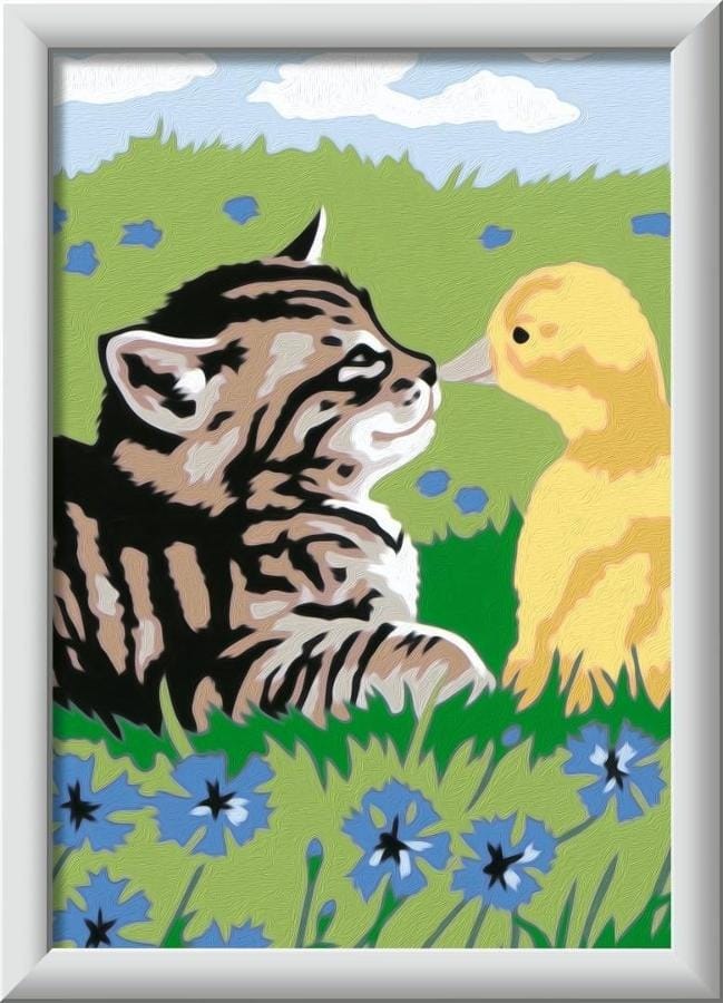 Набор для рисования Ravensburger CreArt for Kids "Дружба животных", по номерам, разноцветный