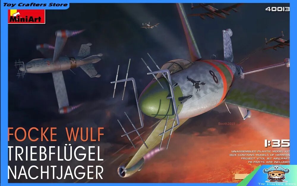 Эксклюзивный набор для сборки ночного истребителя FokkerWulf Power Wing 1/35 от MINIART 40013