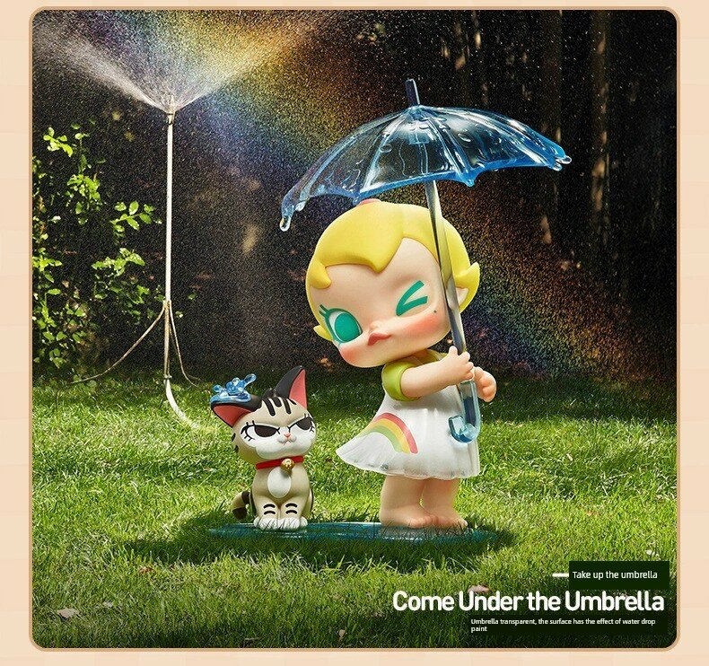 Фигурка POPMART Baby Molly из серии Meow-tastic Fun Blind Box "Let's Hold Umbrella Together", милая игрушка,