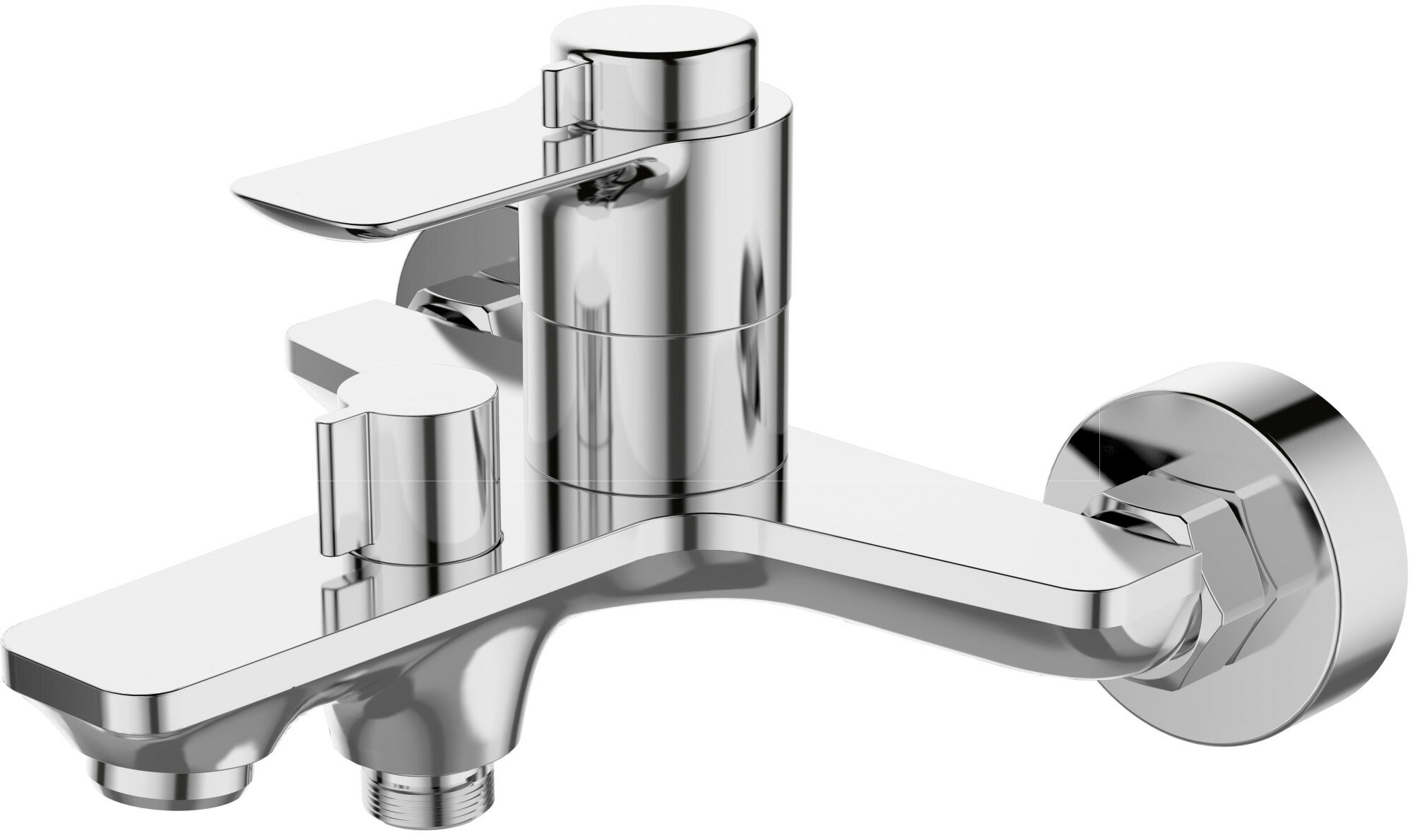 Смеситель для ванны BelBagno Marcello 18x16,3x10,4, латунь, аэратор, рычажное управление, серебристый