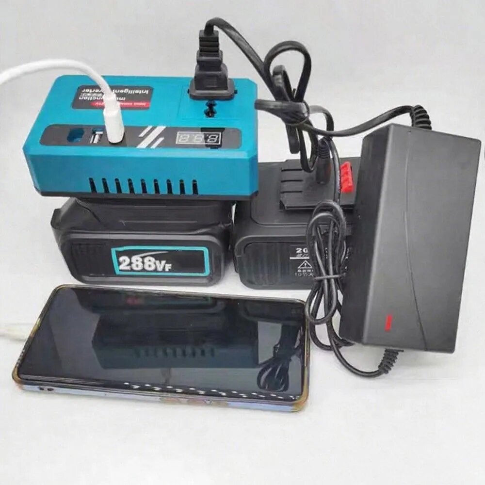 18V-21V Инверторный преобразователь аккумуляторной батареи foot 220V smart inverter для наружного использования в автомобиле