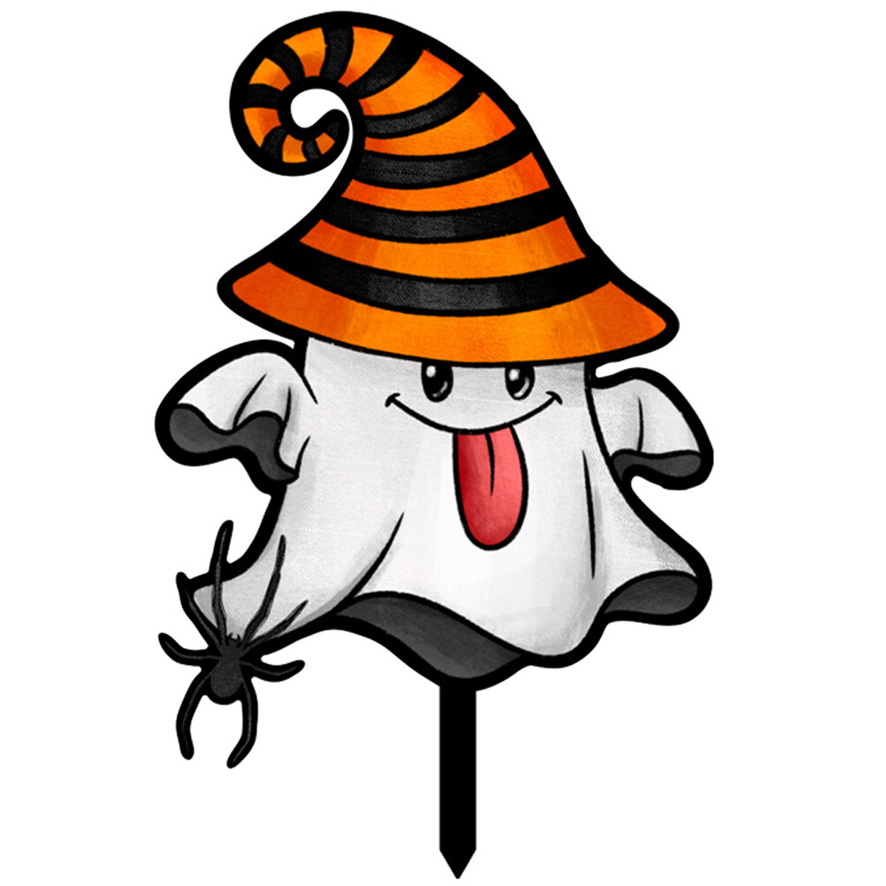 Декоративный Знак Для Сада Из Акрила Призрак На Колья Для Участка Halloween 29 8X19 22Cm
