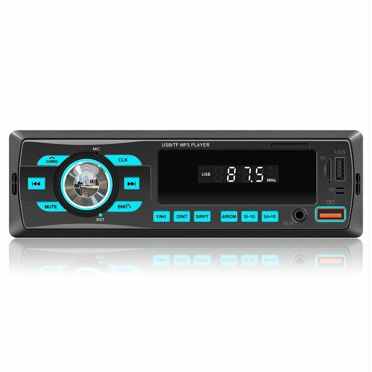 Автомобильный MP3 плеер прочный металлический каркас 12В блютуз радио USB TF AUX аудио для салона автомобиля