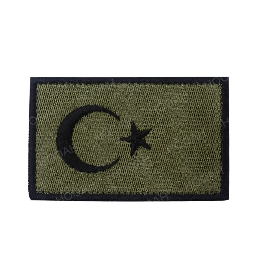 Тактическая повязка на руку с турецким флагом HOOAH Черный, 7 embroidery green