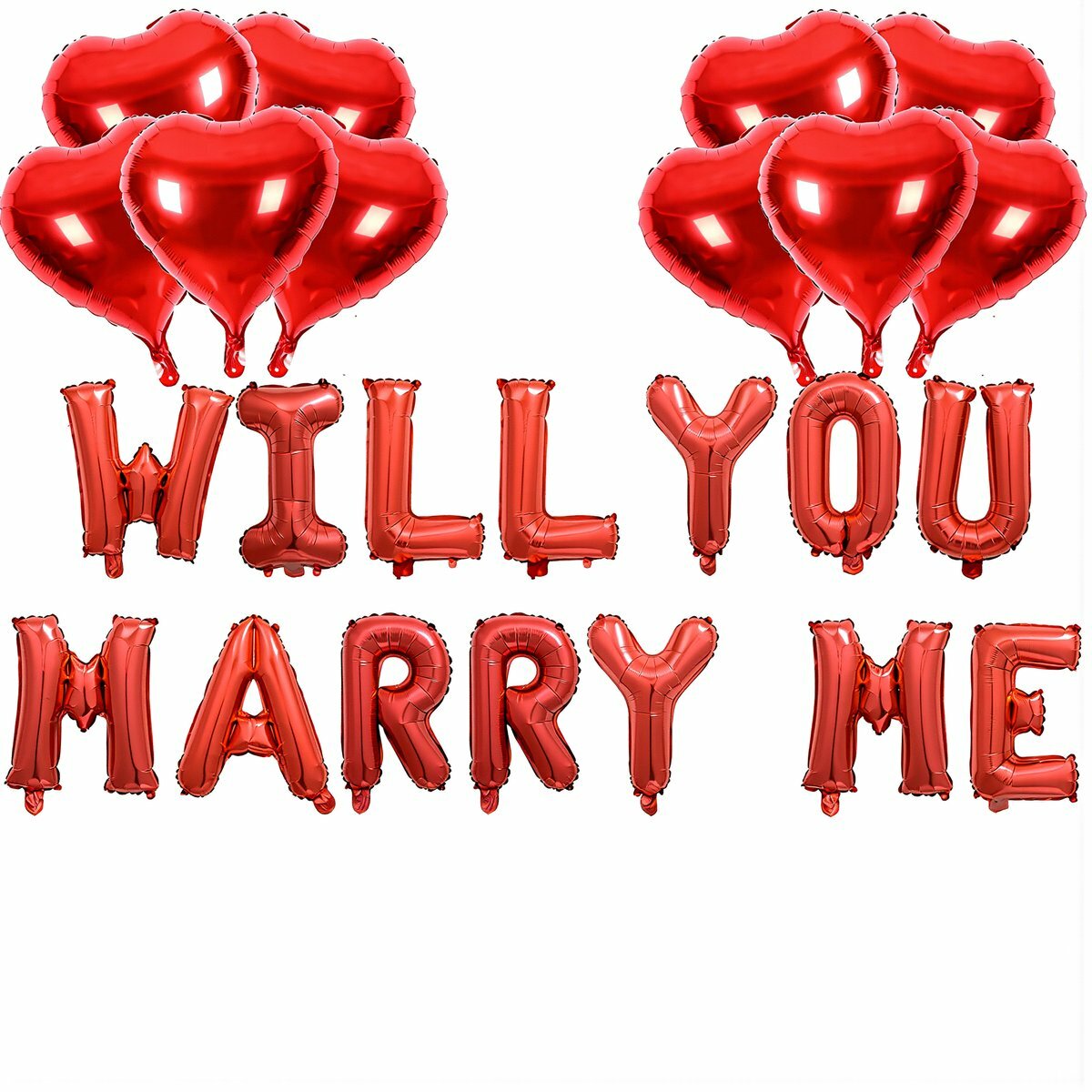 Набор шаров для предложения руки и сердца WILL YOU MARRY ME красные буквы сердца лепестки роз для праздника Валентина вечеринки, WILL YOU MARRY ME