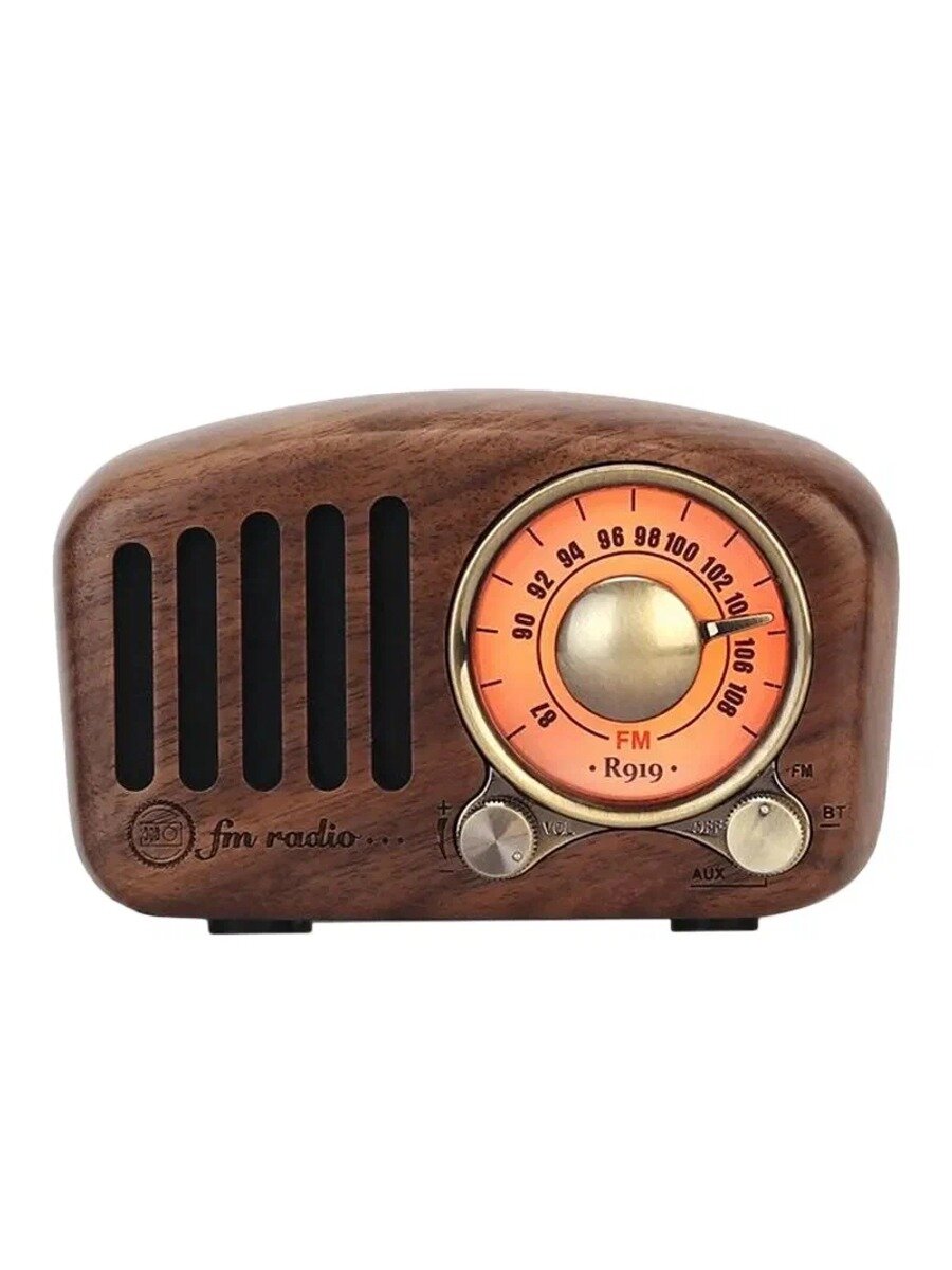 R919 Ретро Радио Bluetooth Динамик FM Радио Bluetooth Ореховое Дерево