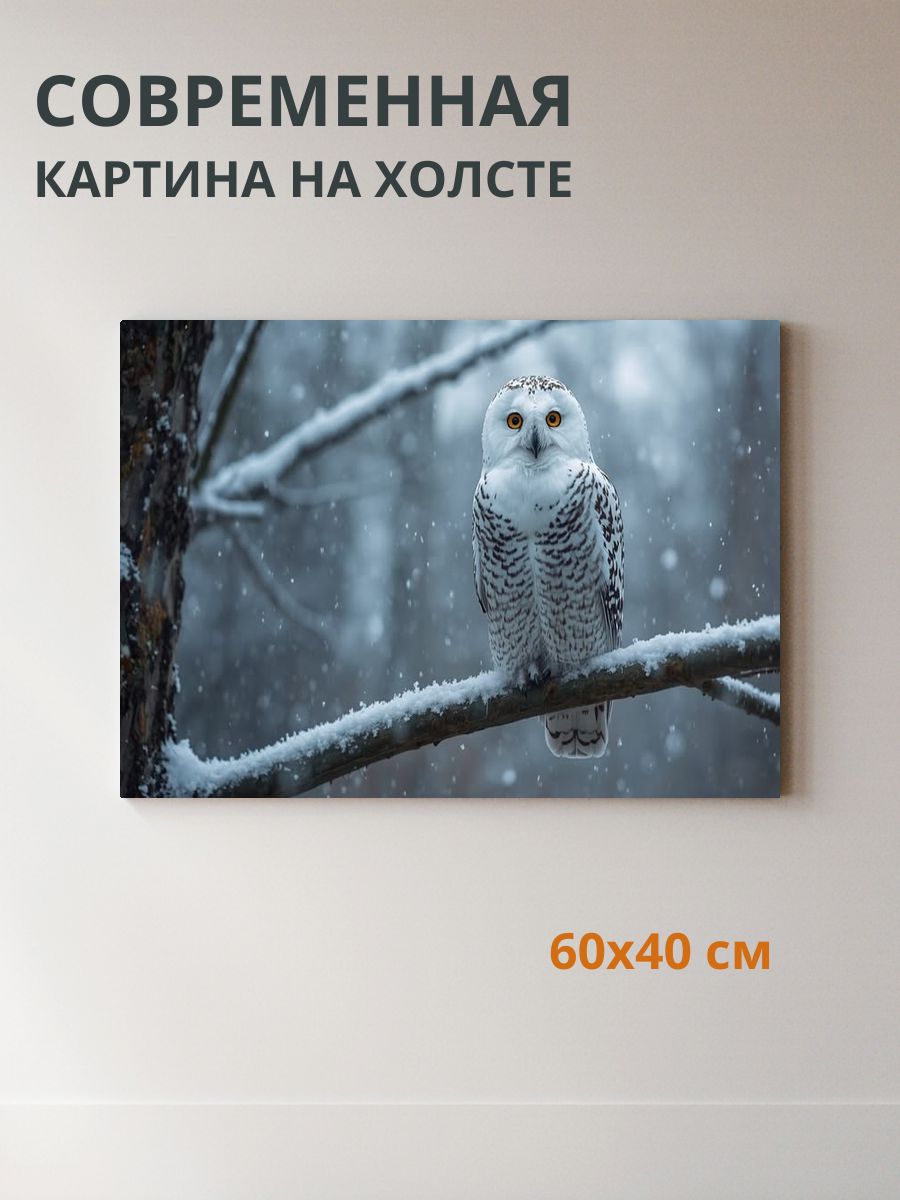 Картина на холсте Сова 60x40 см