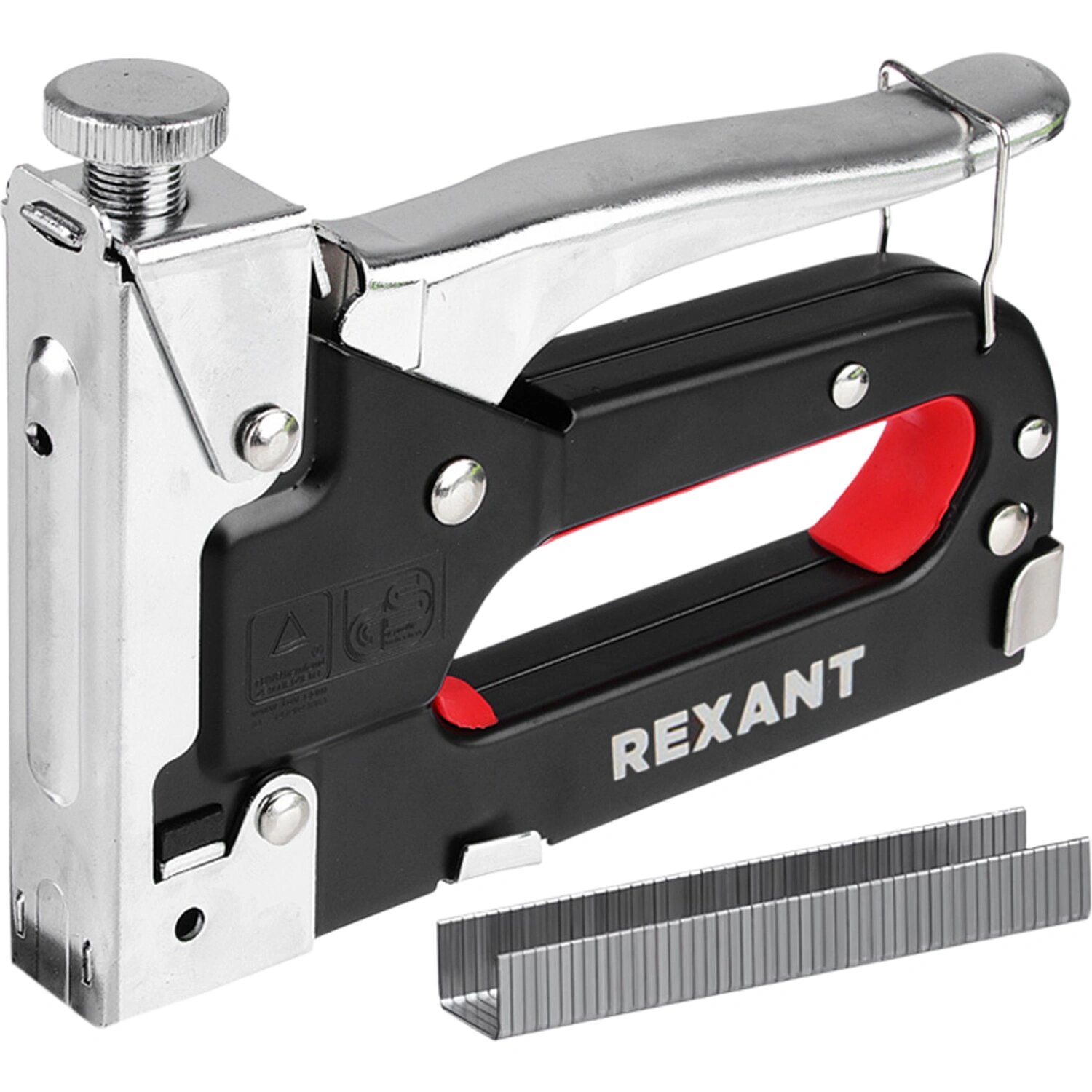Rexant Степлер строительный/мебельный Rexant 12-5403 регулируемый со скобами 4-14 мм 50 шт (скобы: тип 36, 8-14 мм, тип 140, 4-14 мм; гвозди: тип 300, 8-12 мм)