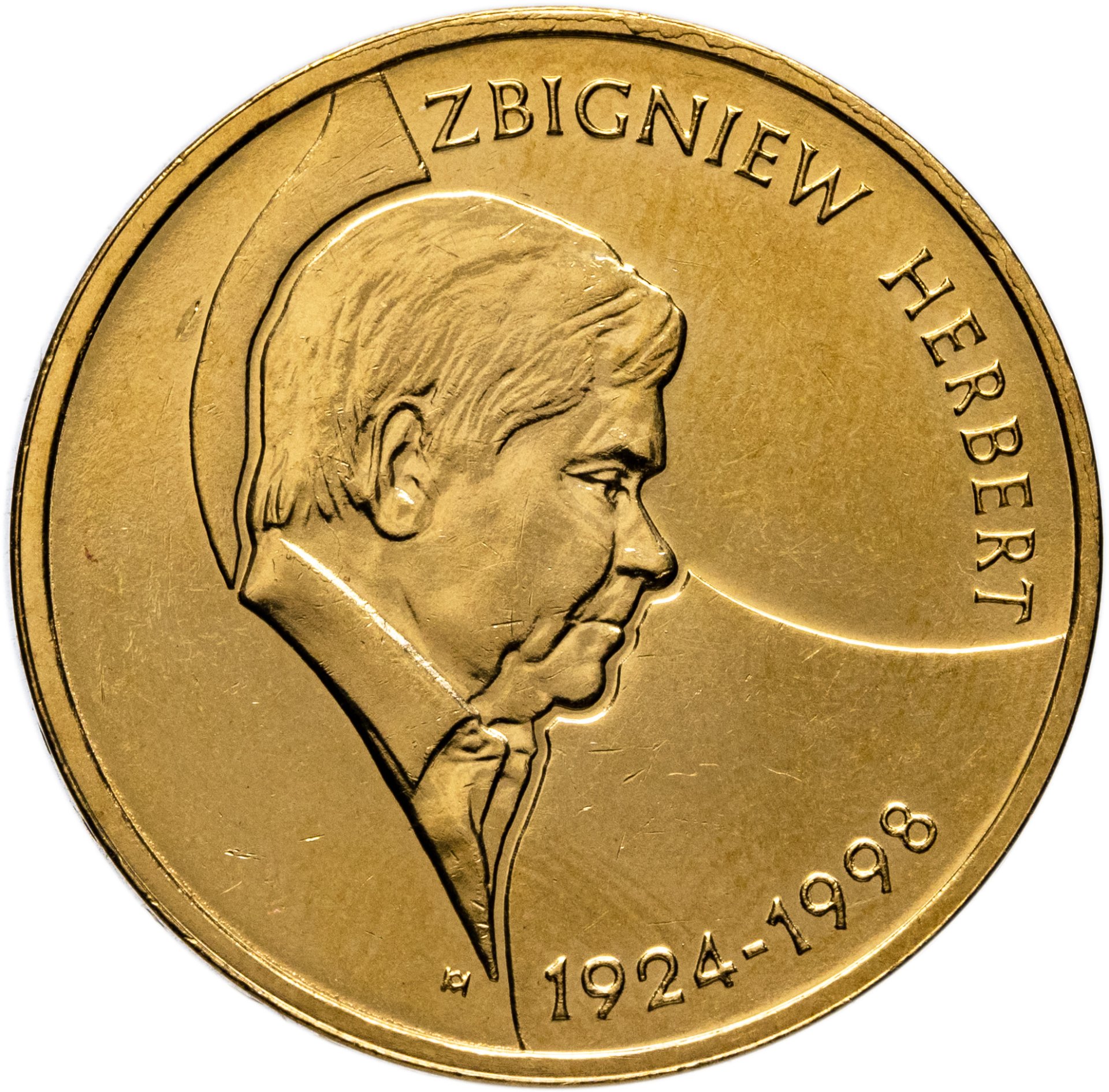 Польша 2 злотых 2008 "Збигнев Херберт Zbigniew Herbert", Медно-алюминиевый сплав, в сохранности UNC