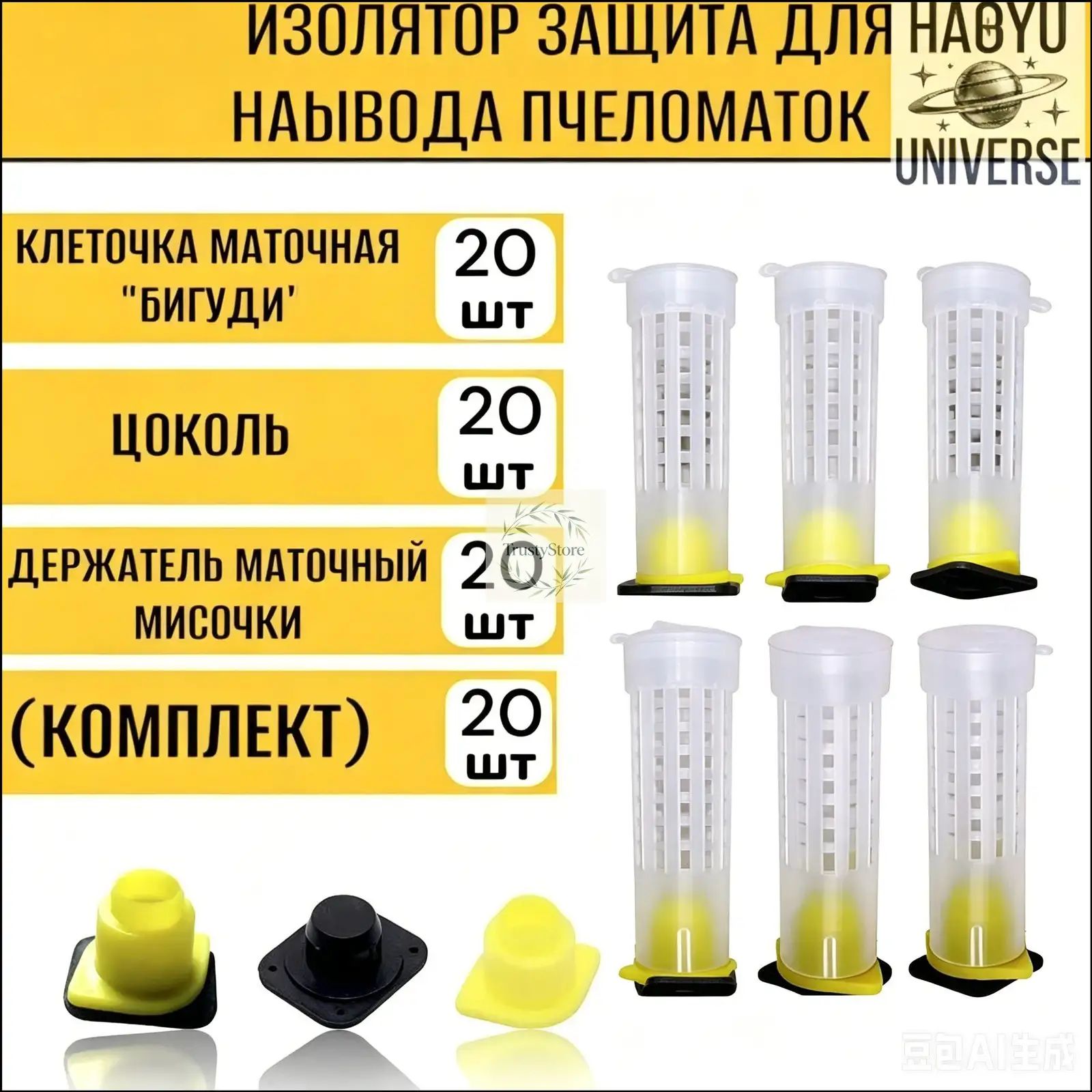 20 шт Колпачок маточный для пчел/Изолятор для вывода пчеломаток