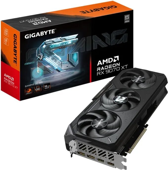 Видеокарта GIGABYTE Radeon RX 9070 XT GV-R9070XTGAMING OC-16GD, 16 ГБ