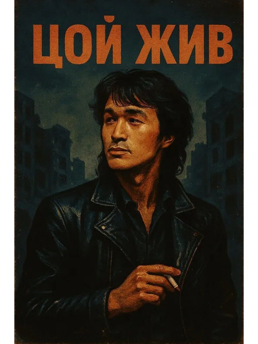 Картина по номерам "Виктор Цой"Картина маслом своими руками для домашнего декора стен, 40x50 см, без рамки
