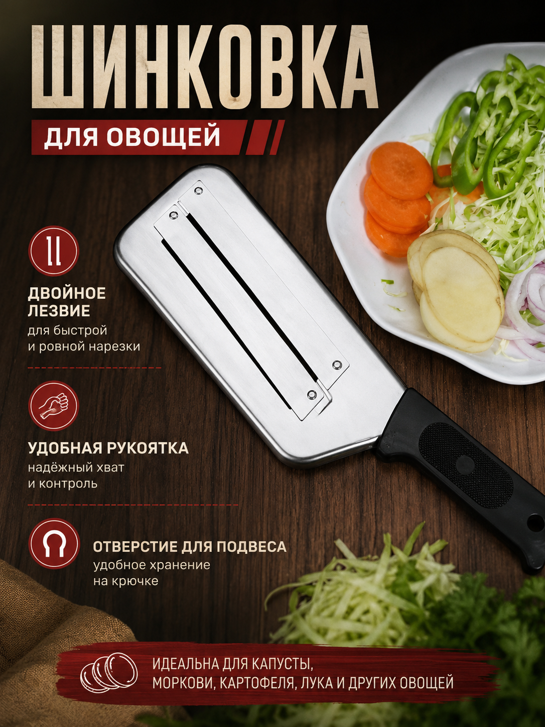 Овощерезка для картофеля фри соломкой ручная белая для овощей