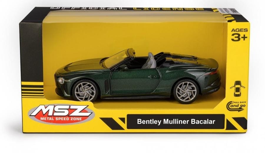 Игрушечная машинка Daffi MSZ Bentley Mulliner Bacalar, зеленый, 5 дюймов