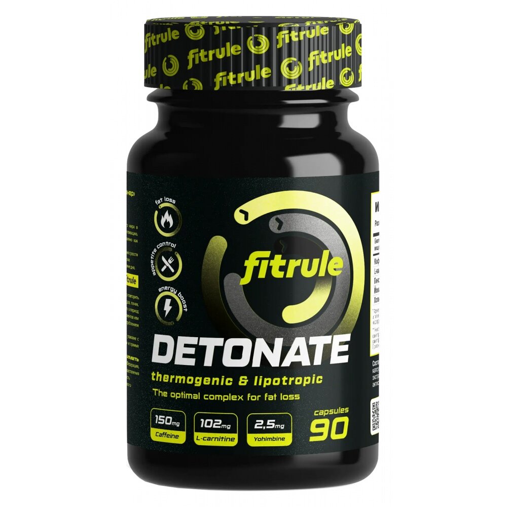 Fitrule Detonate Thermogenic & Lipotropic, 90 капсул