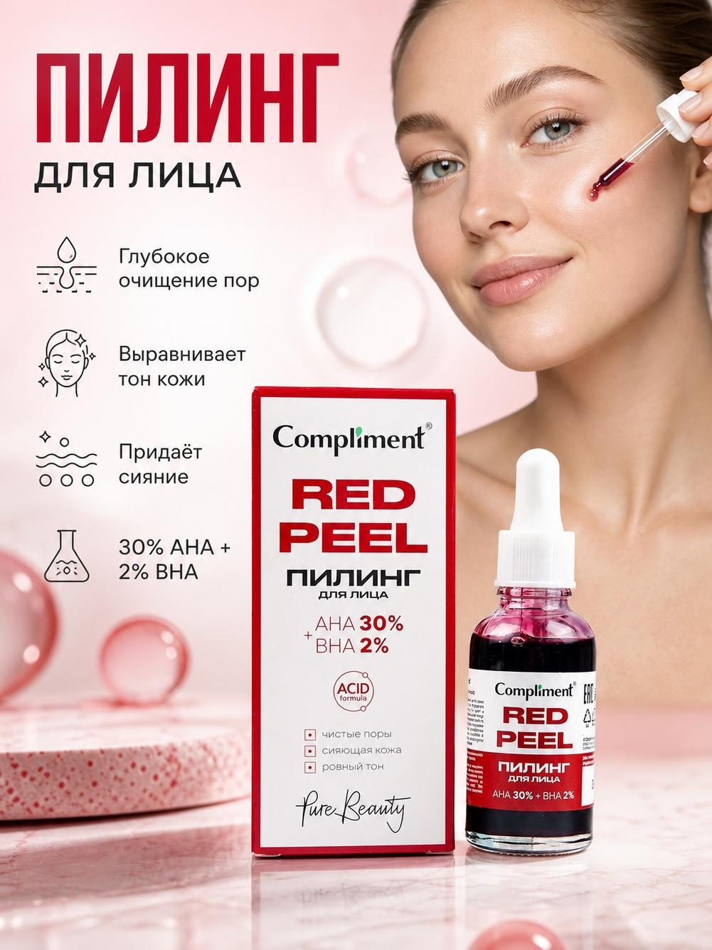 Сыворотка для обновления кожи с AHA-кислотами (30% AHA + 2% BHA), 27 мл, осветляет тусклую кожу и сужает поры.