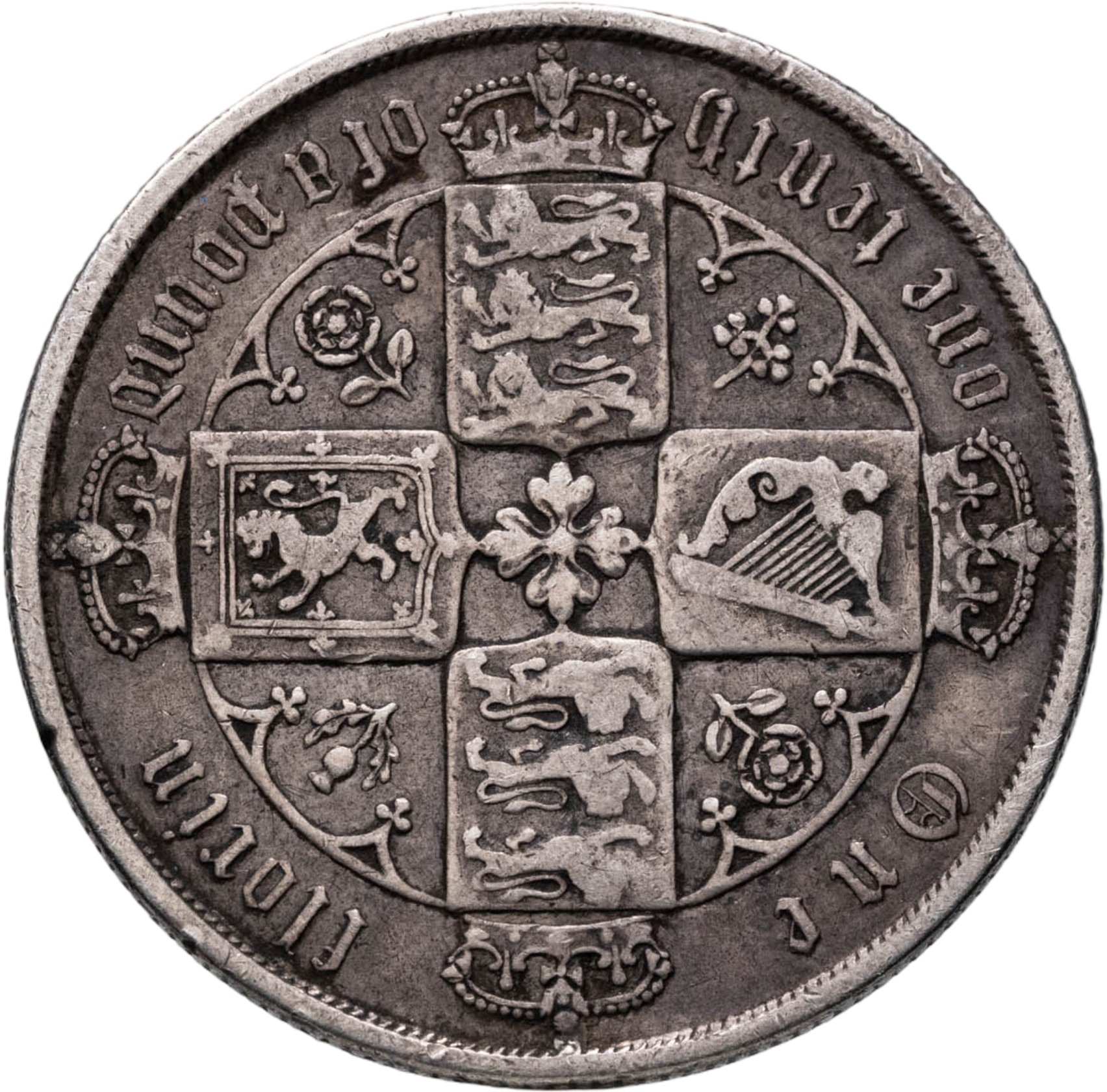 Великобритания 2 шиллинга флорин, shillings 1852 т н "готический", Серебро 925, в сохранности VF