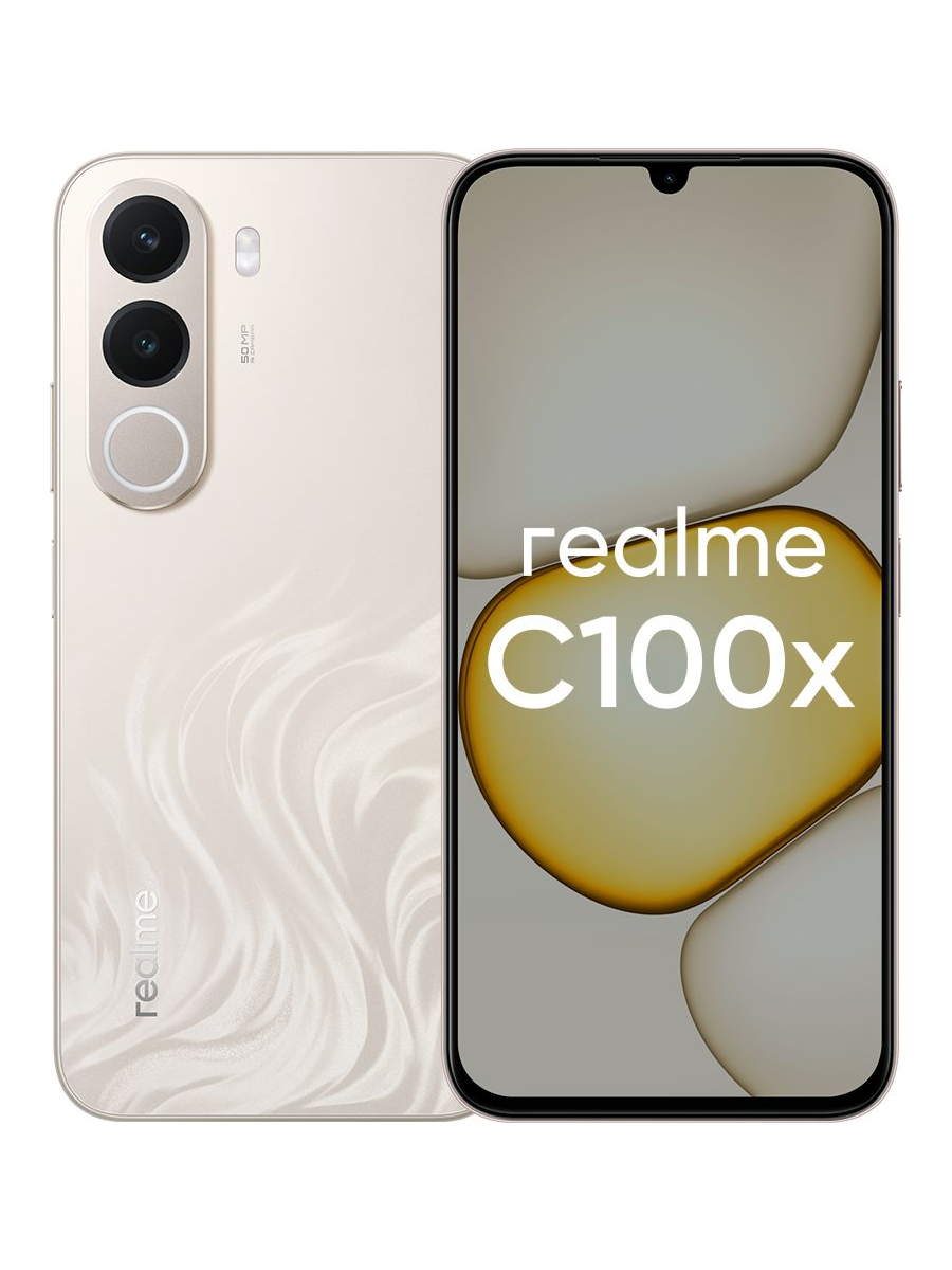 Смартфон Realme C100X 6.8", 4/128Gb, RMX5366, NFC, IPS, 120Гц, 8000мАч, белый